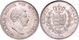 WÜRTTEMBERG, Wilhelm I., 1816-1864, Kronentaler 1826.
viele Kratzer, ss
AKS 66; T.434; Dav.954
