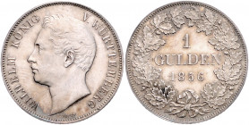 WÜRTTEMBERG, Wilhelm I., 1816-1864, Gulden 1856.
ss-vz
AKS 85; J.70