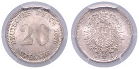 KLEINMÜNZEN, 20 Pfennig 1876 D.
PCGS MS64
J.5