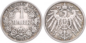 KLEINMÜNZEN, 1 Mark 1891 D.
s
J.9