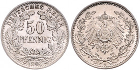 KLEINMÜNZEN, 50 Pfennig 1903 A.
Prachtex., st
J.15