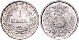 KLEINMÜNZEN, 1 Mark 1904 D.
min.berührt, f.st/st
J.17