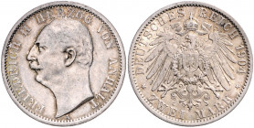 ANHALT, Friedrich II., 1904-1918, 2 Mark 1904 A. Regierungsantritt.
ss/ss-vz
J.22