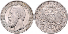 BADEN, Friedrich I., 1856-1907, 2 Mark 1901 G.
ss
J.28