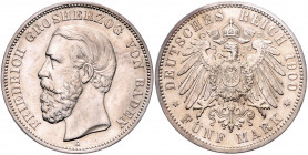 BADEN, Friedrich I., 1856-1907, 5 Mark 1900 G.
vz
J.29