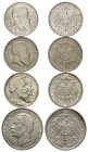 BADEN, Friedrich I., 1856-1907, 2 Mark 1902 G. 50jähr. Reg.-Jub.(vz); 2 Mark 1906 G. Goldene Hochzeit(vz); 2 Mark 1907 G. Tod(ss/vz); 3 Mark 1909 G(f....