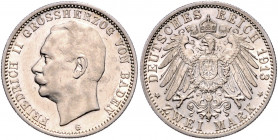 BADEN, Friedrich II., 1907-1918, 2 Mark 1913 G.
vz
J.38