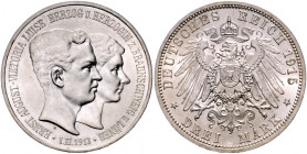 BRAUNSCHWEIG-LÜNEBURG, Ernst August, 1913-1918, 3 Mark 1915 A. Regierungsantritt. Mit Lüneburg.
st
J.57
