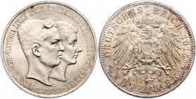 BRAUNSCHWEIG-LÜNEBURG, Ernst August, 1913-1918, 5 Mark 1915 A. Regierungsantritt. Mit Lüneburg.
f.st
J.58