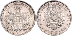 HAMBURG, Freie und Hansestadt, 2 Mark 1877 J.
f.st
J.61