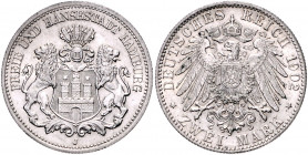 HAMBURG, Freie und Hansestadt, 2 Mark 1902 J.
f.st
J.63