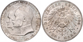 HESSEN, Ernst Ludwig, 1892-1918, 5 Mark 1904. 400.Geburtstag Philipps des Großmütigen.
st
J.75