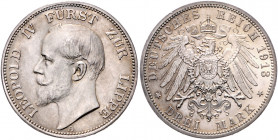 LIPPE, Leopold IV., 1904-1918, 3 Mark 1913 A.
f.st
J.79