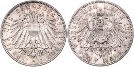 LÜBECK, Freie und Hansestadt, 5 Mark 1904 A.
f.st
J.83