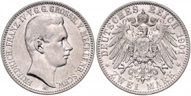 MECKLENBURG-SCHWERIN, Friedrich Franz IV., 1897-1918, 2 Mark 1901 A.
vz
J.85