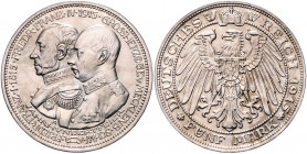 MECKLENBURG-SCHWERIN, Friedrich Franz IV., 1897-1918, 5 Mark 1915 A. 100-Jahrfeier.
st
J.89