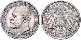 MECKLENBURG-STRELITZ, Adolf Friedrich V., 1904-1914, 2 Mark 1905 A.
vz
J.91