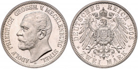 MECKLENBURG-STRELITZ, Adolf Friedrich V., 1904-1914, 2 Mark 1905 A.
PP
J.91