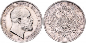 OLDENBURG, Nicolaus Friedrich Peter, 1853-1900, 2 Mark 1891 A.
vz-st
J.93