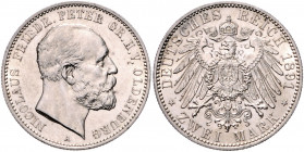 OLDENBURG, Nicolaus Friedrich Peter, 1853-1900, 2 Mark 1891 A.
f.st
J.93