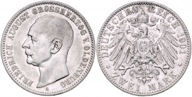 OLDENBURG, Friedrich August, 1900-1918, 2 Mark 1901 A.
ss+
J.94