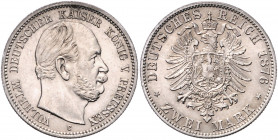 PREUSSEN, Wilhelm I., 1861-1888, 2 Mark 1876 C.
vz/st
J.96