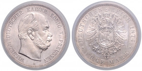 PREUSSEN, Wilhelm I., 1861-1888, 5 Mark 1874 A.
PCGS AU58
J.97
