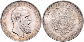 PREUSSEN, Friedrich III., 1888, 2 Mark 1888 A.
Prachtex. mit feiner Patina, st
J.98