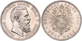 PREUSSEN, Friedrich III., 1888, 5 Mark 1888 A.
kl.Haarlinien, vz aus PP
J.99