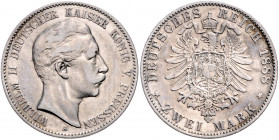 PREUSSEN, Wilhelm II., 1888-1918, 2 Mark 1888 A.
ss/vz
J.100