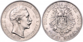 PREUSSEN, Wilhelm II., 1888-1918, 2 Mark 1888 A.
f.st/st
J.100