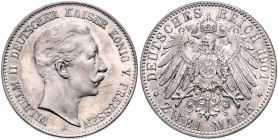 PREUSSEN, Wilhelm II., 1888-1918, 2 Mark 1901 A.
vz
J.102