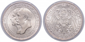 PREUSSEN, Wilhelm II., 1888-1918, 3 Mark 1911 A. Universität Breslau.
PCGS MS64
J.108