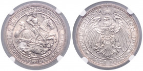 PREUSSEN, Wilhelm II., 1888-1918, 3 Mark 1915 A. Mansfeld.
NGC MS66
J.115