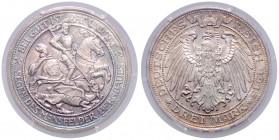 PREUSSEN, Wilhelm II., 1888-1918, 3 Mark 1915 A. Mansfeld.
PCGS MS66
J.115