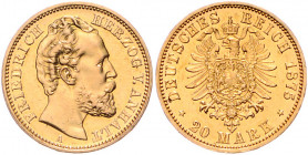 ANHALT, Friedrich I., 1871-1904, 20 Mark 1875 A.
vz-st
J.179