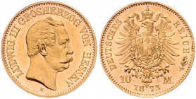 HESSEN, Ludwig III., 1848-1877, 10 Mark 1873 H.
PP
J.213