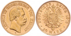HESSEN, Ludwig III., 1848-1877, 10 Mark 1875 H.
vz-st
J.216