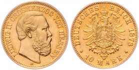 HESSEN, Ludwig IV., 1877-1892, 10 Mark 1878 H.
vz/st
J.219