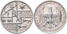 WEIMARER REPUBLIK, 1919-1933, 3 Reichsmark 1927 A. Marburg.
st
J.330