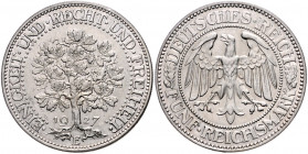 WEIMARER REPUBLIK, 1919-1933, 5 Reichsmark 1927 E. Eichbaum.
st
J.331