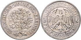WEIMARER REPUBLIK, 1919-1933, 5 Reichsmark 1927 G. Eichbaum.
f.st
J.331