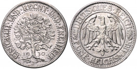 WEIMARER REPUBLIK, 1919-1933, 5 Reichsmark 1930 J. Eichbaum.
f.st
J.331