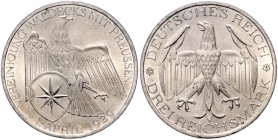 WEIMARER REPUBLIK, 1919-1933, 3 Reichsmark 1929 A. Waldeck.
st
J.337