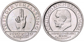 WEIMARER REPUBLIK, 1919-1933, 5 Reichsmark 1929 E. Schwurhand.
f.st
J.341