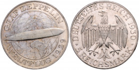WEIMARER REPUBLIK, 1919-1933, 5 Reichsmark 1930 G. Zeppelin.
f.st
J.343