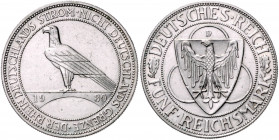 WEIMARER REPUBLIK, 1919-1933, 5 Reichsmark 1930 D. Rheinlandräumung.
ss-vz
J.346