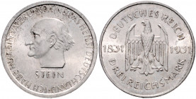WEIMARER REPUBLIK, 1919-1933, 3 Reichsmark 1931 A. Freiherr vom Stein.
st
J.348