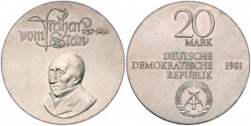 DEUTSCHE DEMOKRATISCHE REPUBLIK, 1949-1991, 20 Mark 1981. Freiherr vom Stein.
f.st
J.1579