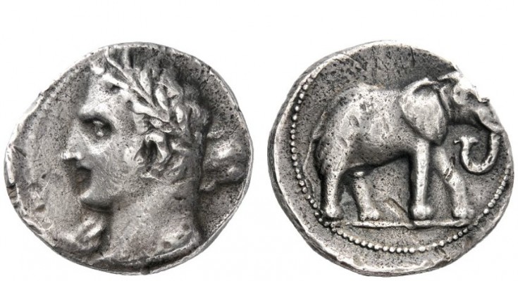 Greek Coins 
 Iberia, Carthago Nova 
 Hispano-Carthaginian issues. 1 ½ shekel ...